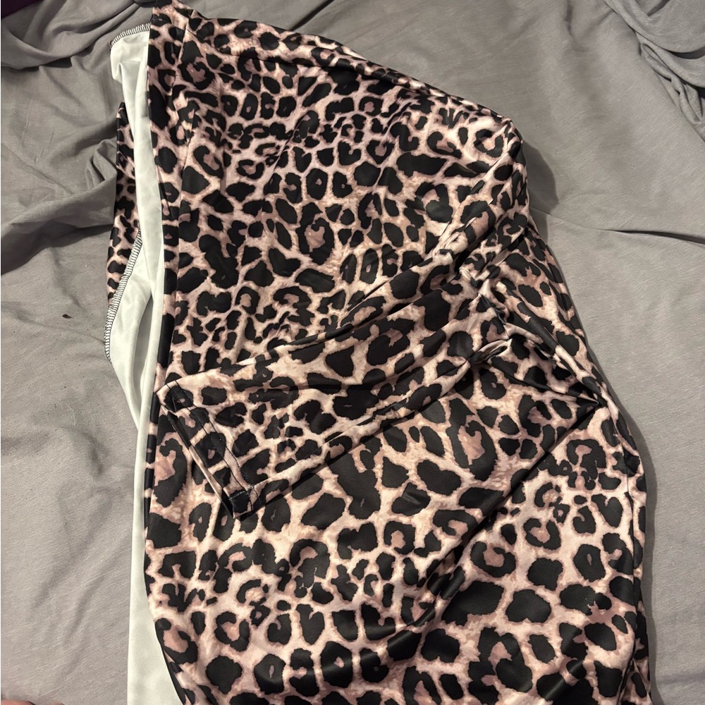 Women's Leopard Print Blazer Jacket - brown & Black